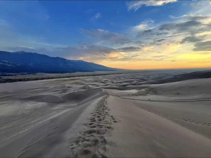 Footprints into the sunset