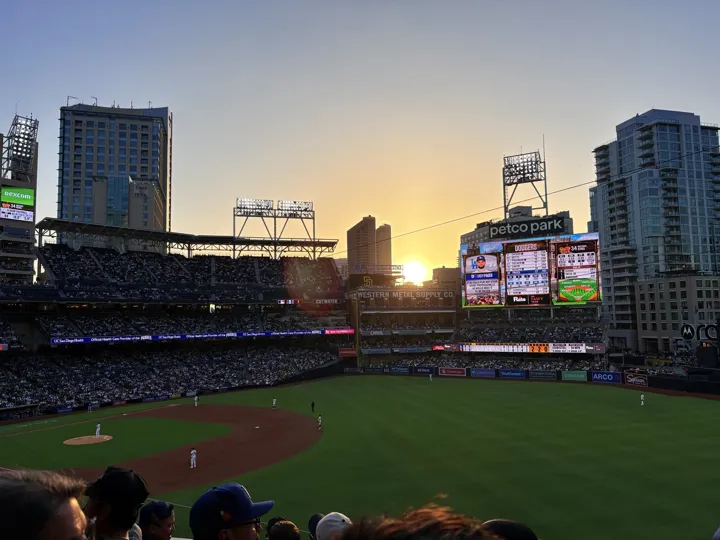 First pitch, golden hour · Petco Park